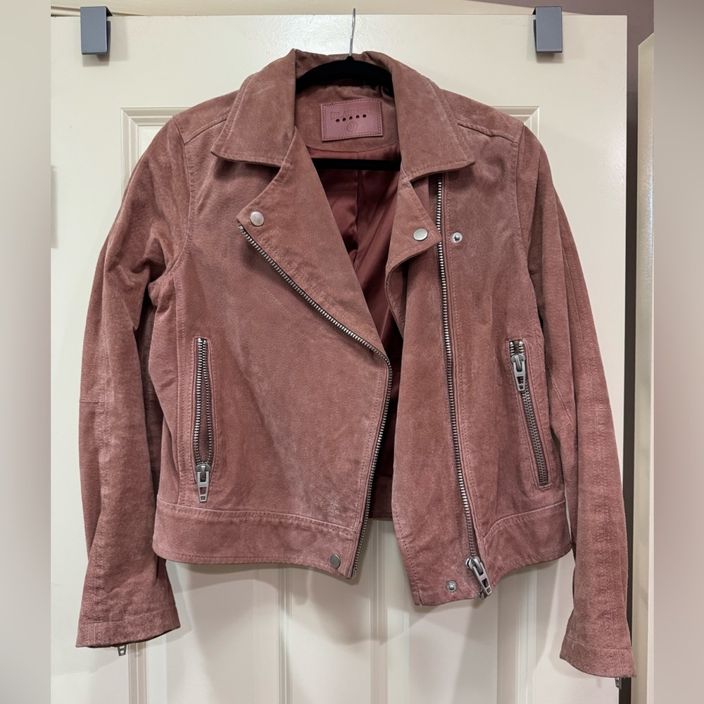 BLANKNYC SUEDE PINK/MUAVE BIKER JACKET